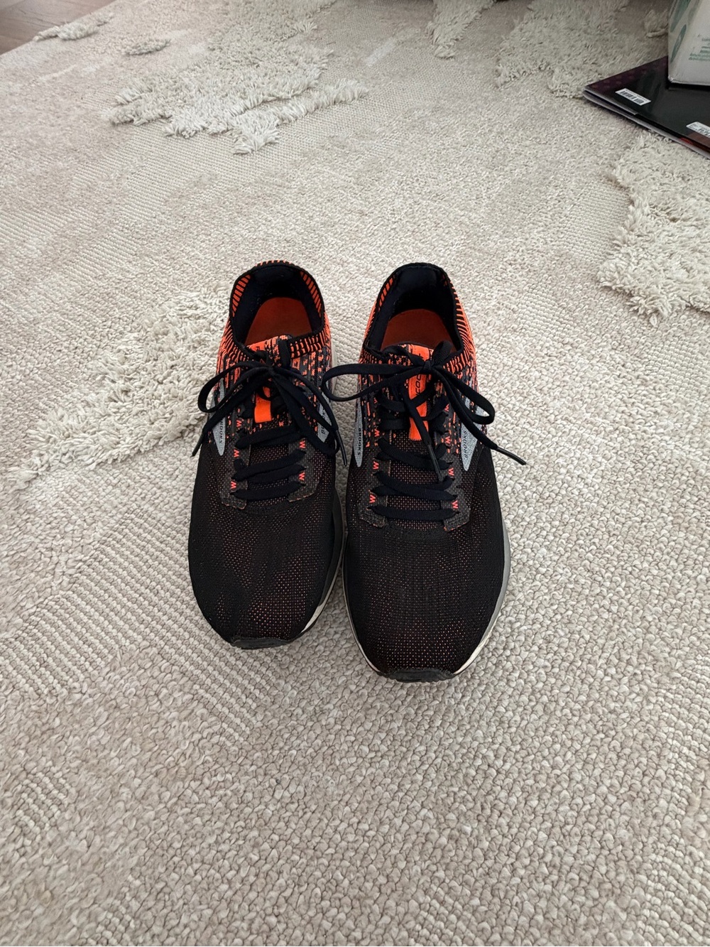 Brooks Men's Black and Orange Lightweight Running Sneakers